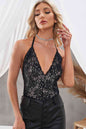 Halter Neck Crochet Lace Bodysuit