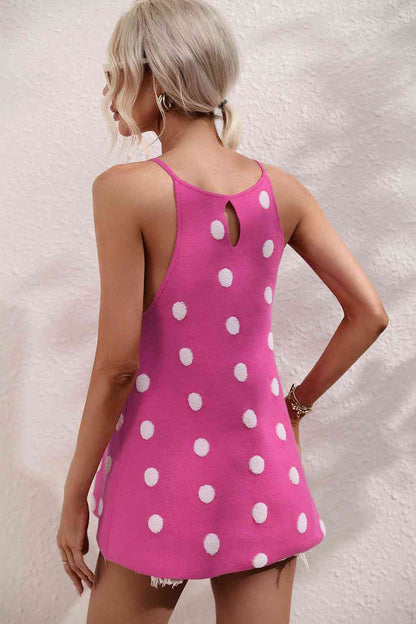 Polka Dot Round Neck Knit Tank