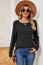 Ribbed Round Neck Long Sleeve T-Shirt