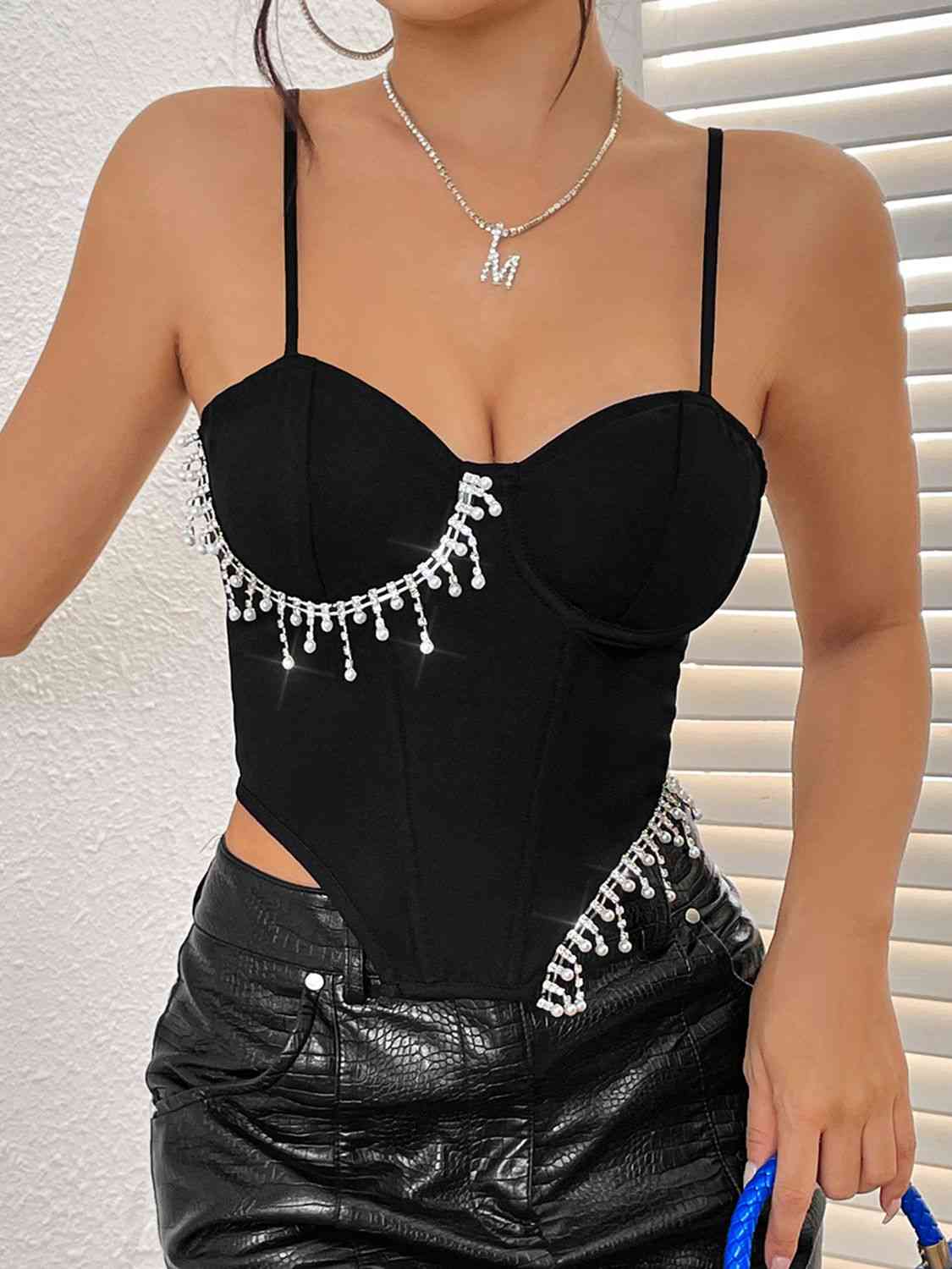 Sweetheart Neck Back Zipper Tank Top