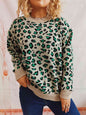 Leopard Round Neck Long Sleeve Sweater