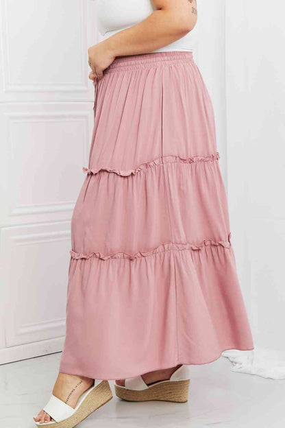 Zenana Summer Days Full Size Ruffled Maxi Skirt